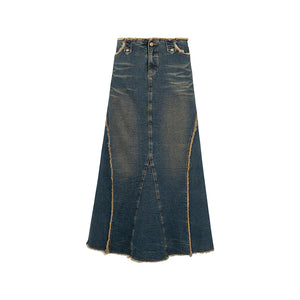 Heavy Washing Denim Skirt Girl