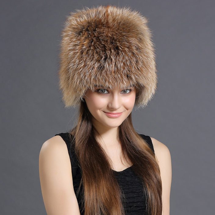 Fox Fur Woven Hat Fox Fur Straw Hat Fox Hat Fashion