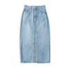 Front Slit Hem Lock Street Denim Skirt