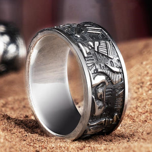 Argent Pur Retro Ring Trendy Men