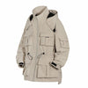 Men And Women With Standing Collars Large Pockets And Hooded Jackets