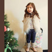 Fur Coat Children Sleeveless Solid Color Pleated Coat Children's Thermal Top