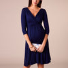 Pleated Deep V Neck Fashion Party Evening Maternity Dress