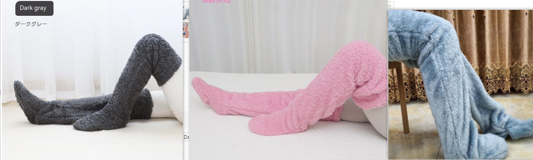 Over Knee High Fuzzy Long Socks Winter Warm Cold Leg Knee Joint Cold-proof Stockings Home Floor Sleeping Socks