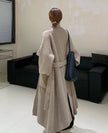 New Elegant Belt Knitted Trench Coat For Women