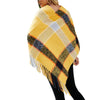 Cashmere Contrast Color Striped Cape Knitted Tassel Scarf