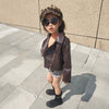 Children's New Fashion Leather Jacket And Cotton Coat