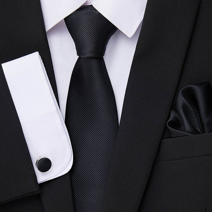 Men's Business Party Fashion Tie Square Scarf Cufflinks Set