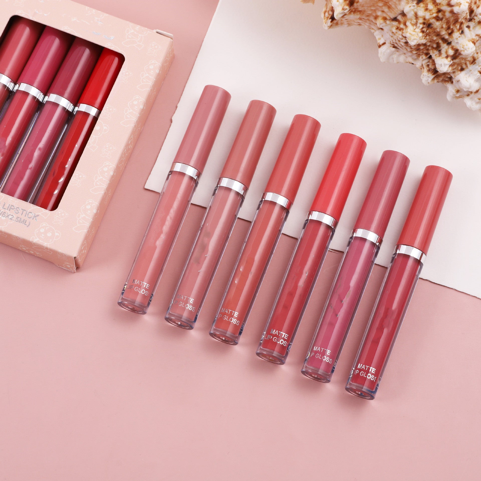 Lip Lacquer 6 PCs Matte No Stain On Cup Matte Liquid Lipstick Lip Gloss