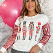 Round Neck Stitching Sequined Christmas Sweater