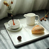 White Porcelain Brushed Golden Western Steak Plate Tray