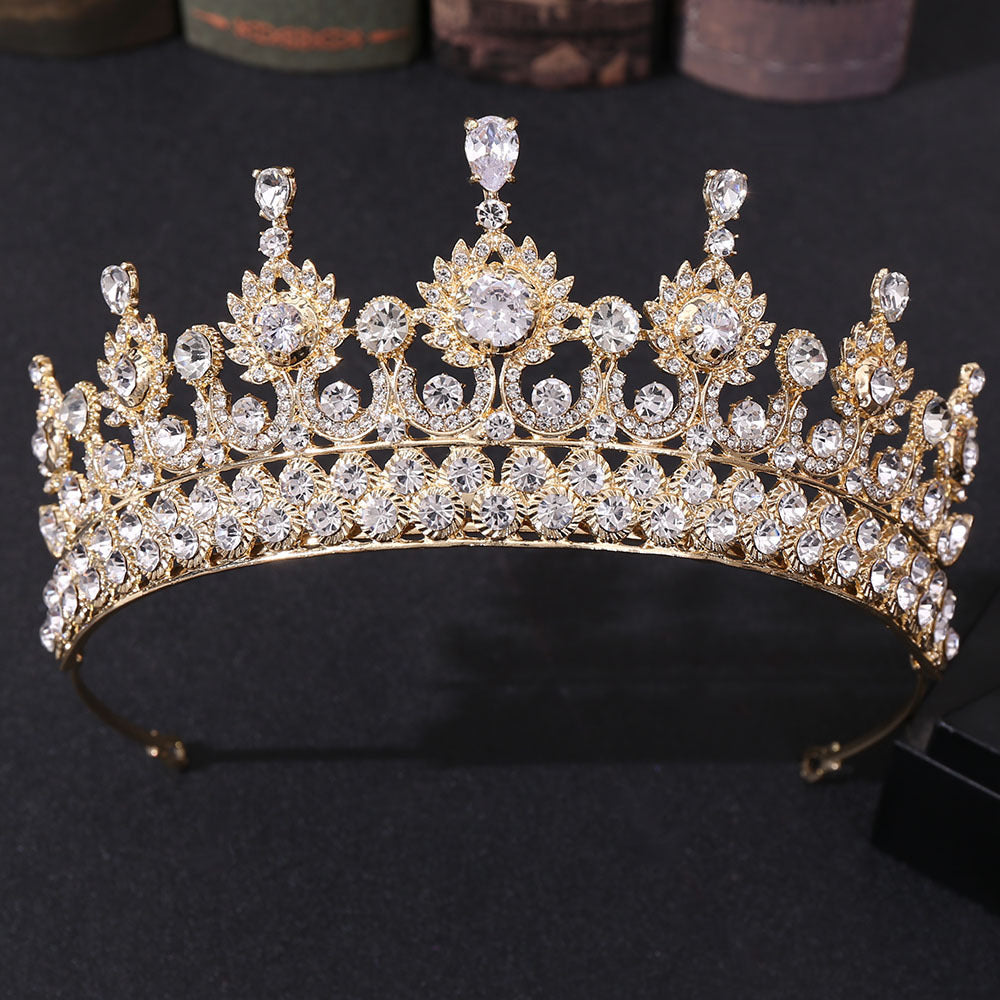 Women's Alloy Set Zircon Crown Head Jewelry