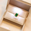 Light Luxury Emerald High-grade Pendant Necklace Ins Hong Kong Style Three-piece Necklace Earring Ring