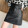 Women's Fashion Personality Black Leather Skirt