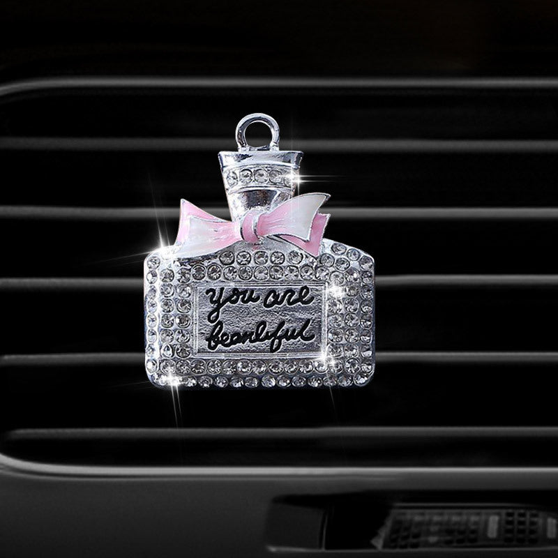 Air Outlet Perfume Clip Creative High-end Diamond-studded Perfume Bottle Car Air