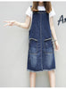 Plus-sized Plus Size Women's Slimming Denim Suspender Skirt Slim Fit Dress Fat Sister