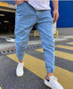 Denim Men's Pants Ripped Trendy Color Slim Fit Denim Ankle Banded Pants Men