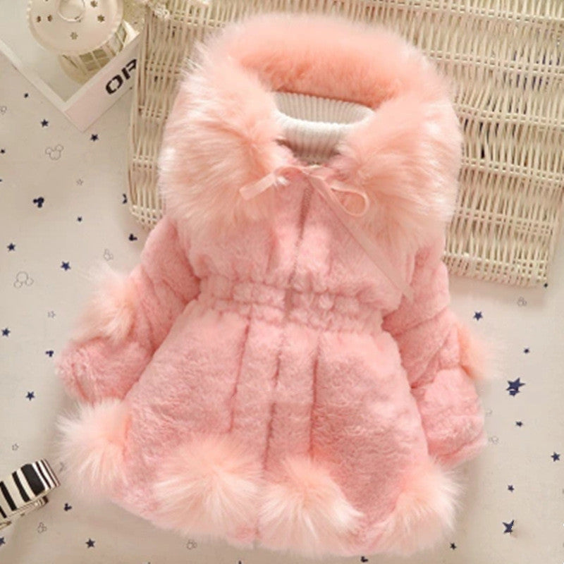 Faux Fur Coat With Thick Fur Collar