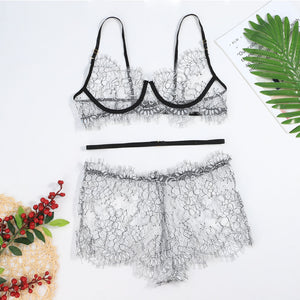 Mesh Bra Perspective Underwear Set