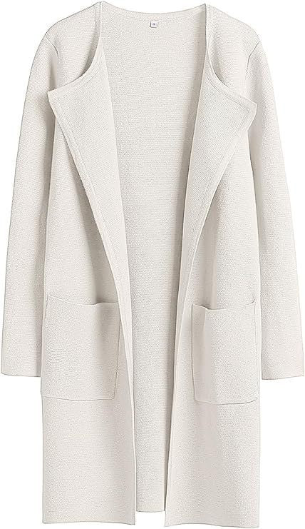 Women's Woolen Coat With Pocket Slim Fit Mid Length Jacket Comfortable Casual Lapel Coats