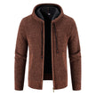 Knitwear Men's Hooded Sweater Fleece-lined Velvet-added Thickness Fleece-lined Warm Cardigan Coat