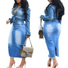 Women's Fashionable Hip-wrapped Stretch Denim Long Skirts