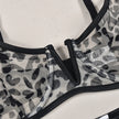 Women's Fashion Deep V Comfortable Leopard Print Underwear Suit With Leg Neck Ring