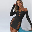 Women's Hot Hollow Long Sleeve Dress