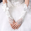 Bridal Gloves Wedding Hook Finger Flower Bow Lace Hollow Sleeves