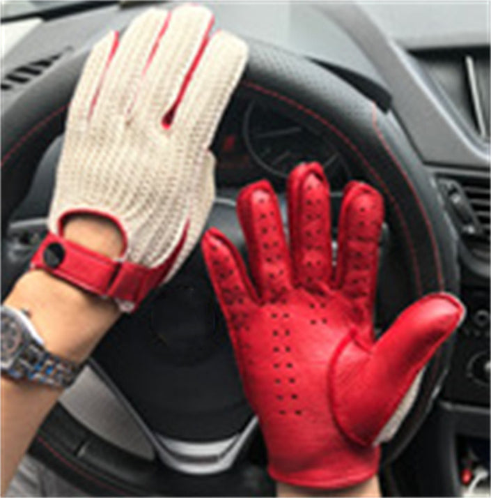 Retro Motorcycle Deerskin Gloves