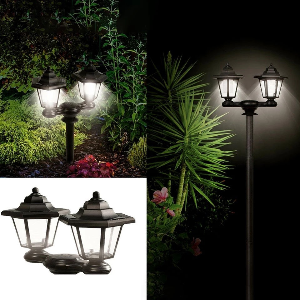 Double Hexagon Ground Plug Villa Garden Solar Wall Landscape Light