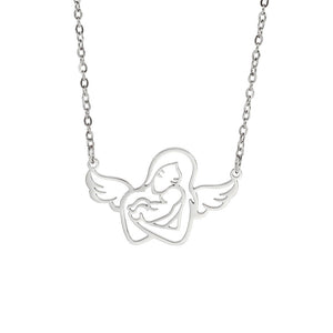 Cut Hollow Out Mother Bag Children's Shape 304 Material Stainless Steel Necklace