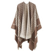 Thickened Cashmere-like Dual-use Geometric Tassel Scarf Cloak