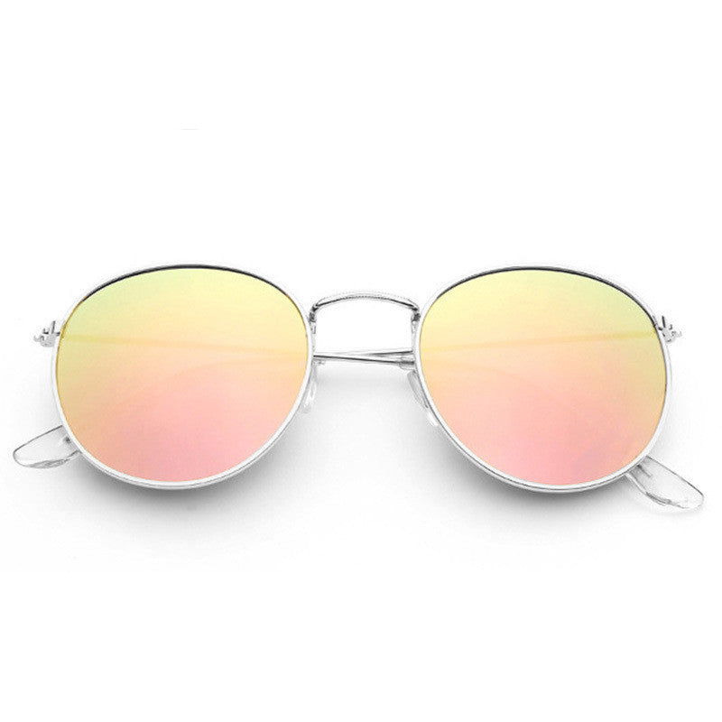 Round Frame Fashionable White Jingting Sunglasses