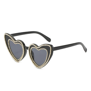 Fashion Peach Heart Diamond Sunglasses