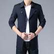 Men's Trench Coat With Buttons Top Quality Jacket Slim Regular Classic Jacket