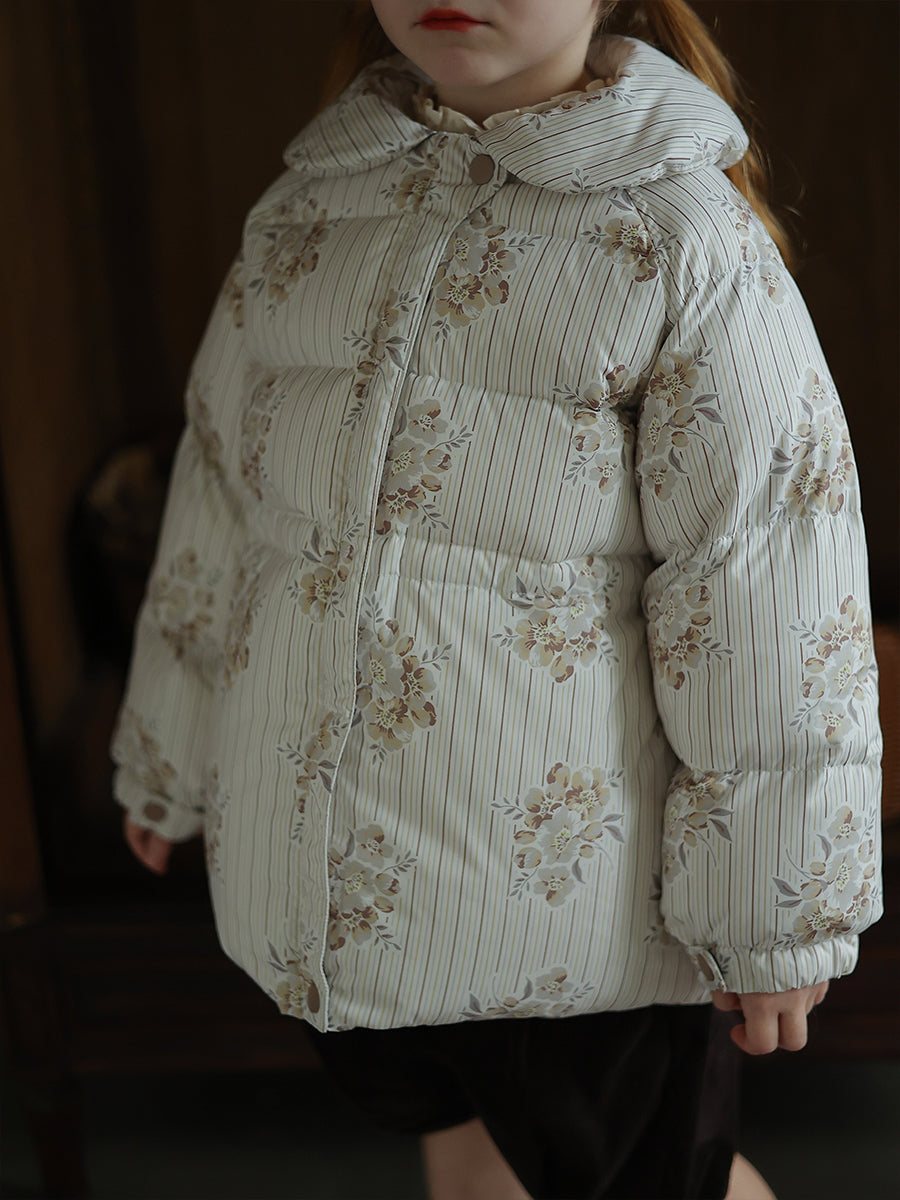 Baby Winter Thickened Coat Korean Fragmented Flower