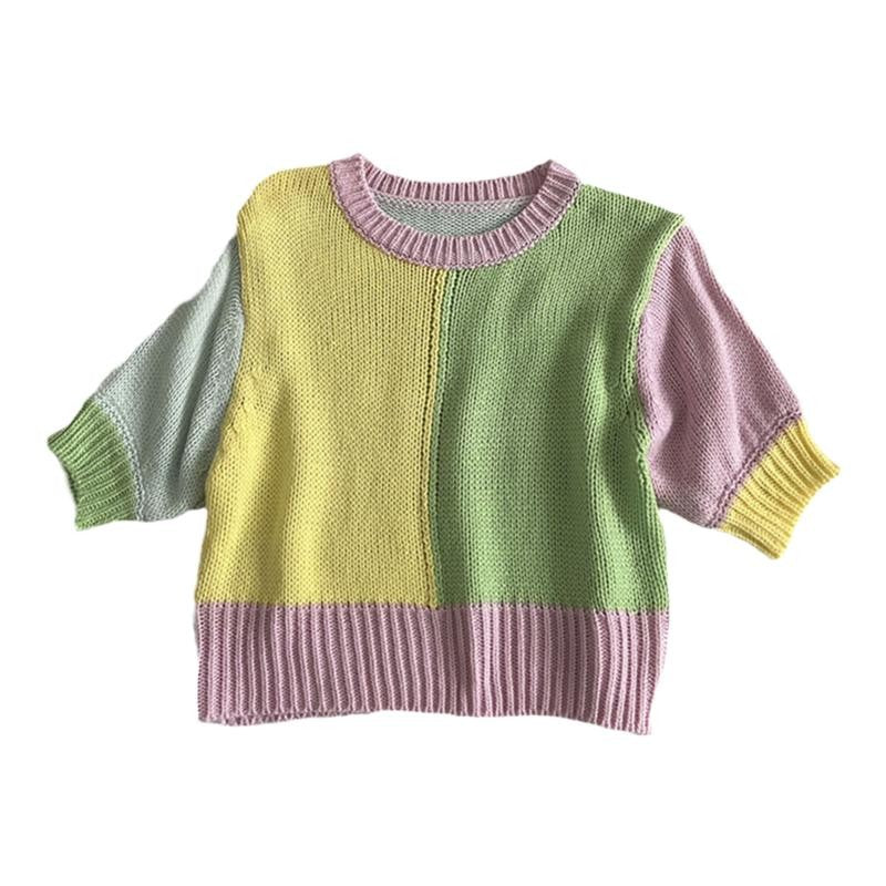 Women's Short Sleeved Knitted Sweater