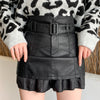 Women's Fashion Personality Black Leather Skirt