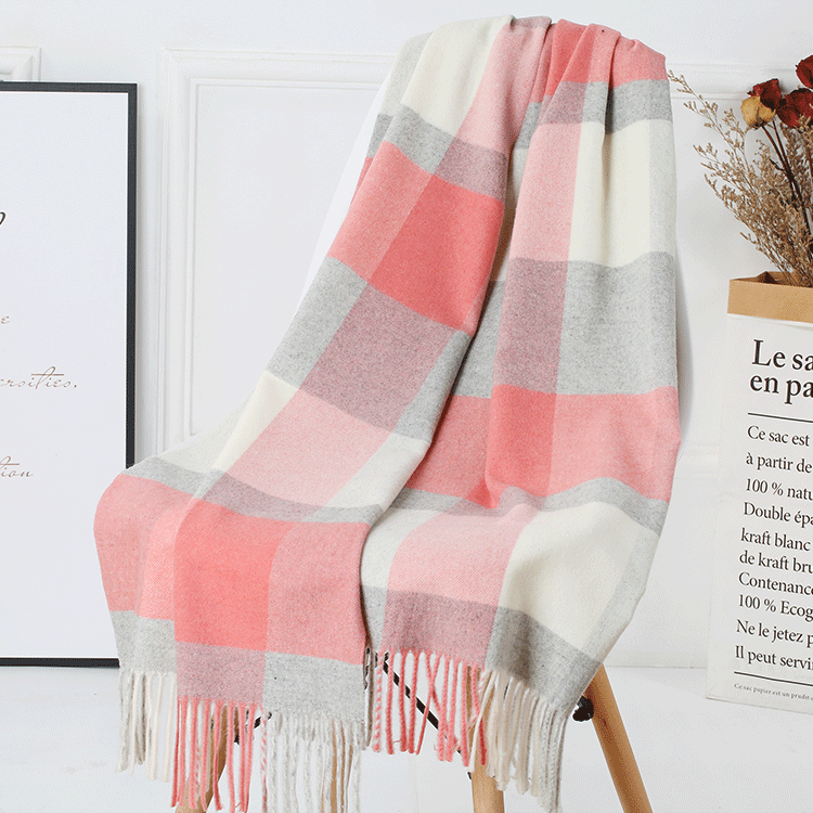 Wool Plaid Women Autumn And Winter Warm Scarf