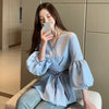 Lantern Sleeve Shirt Women Spring