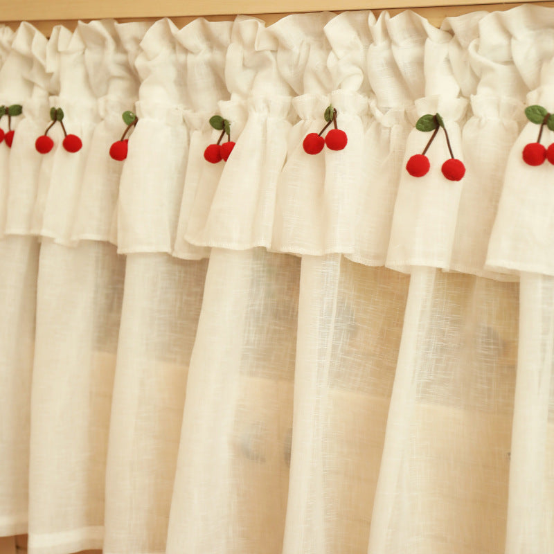 Fresh Linen Short Curtain For Kitchen Small Window