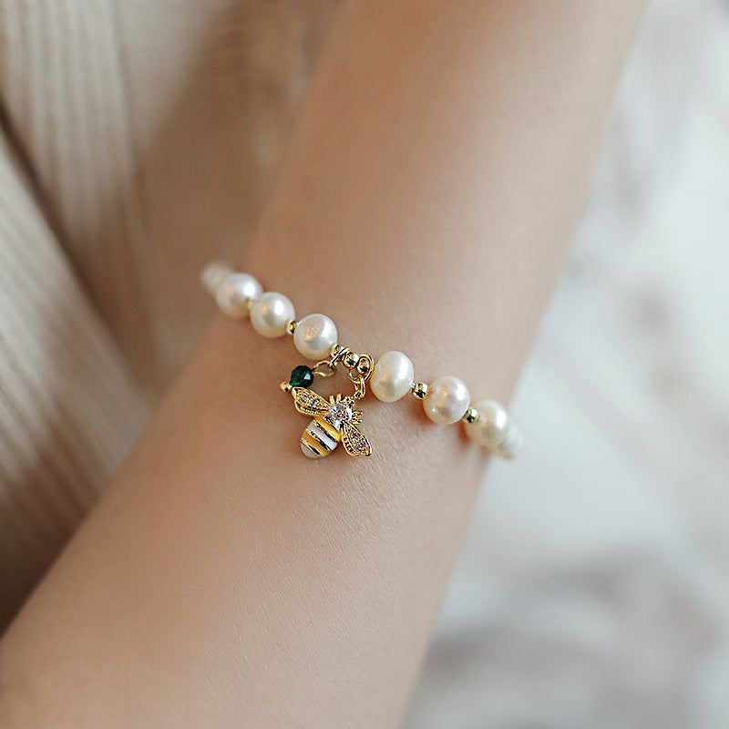 Baroque Freshwater Pearl Bee Bracelet Simple Personality