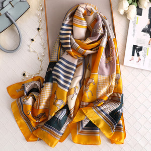 Women Shawl With Warmth And Sunscreen Silk Scarf