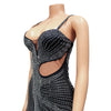 Women's Mesh Rhinestone Night Club Slip Dress