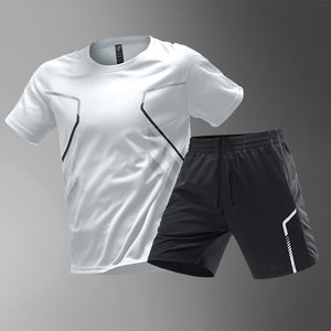 Men's T-shirts Sports Running T-shirt Color Block Men Quick-drying Breathable Short Sleeve Round Neck Active Tee Outdoor Workout