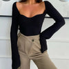 Sexy Jacket Women Pullover Solid Color Slim Pullover Women