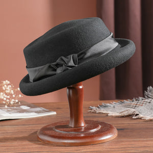 French Style Retro Bucket Hat Women's Woolen Beret