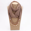 Pearl Chiffon Necklace Scarf Bib Sunscreen Women