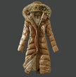 Raccoon Large Fur Collar Plus Size Slim Down Coat And Long Women